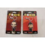 TWO COLLECTABLE 'POKIS' KEYCHAINS TO INCLUDE THE GODFATHER AND SCARFACE