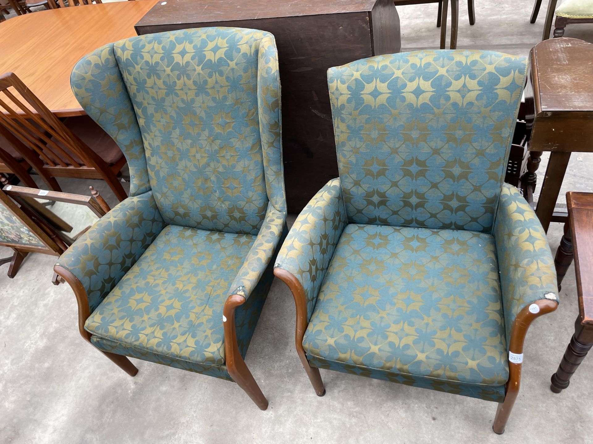 TWO PARKER KNOLL FIRESIDE CHAIRS, MODEL NO. P.K 740/1014