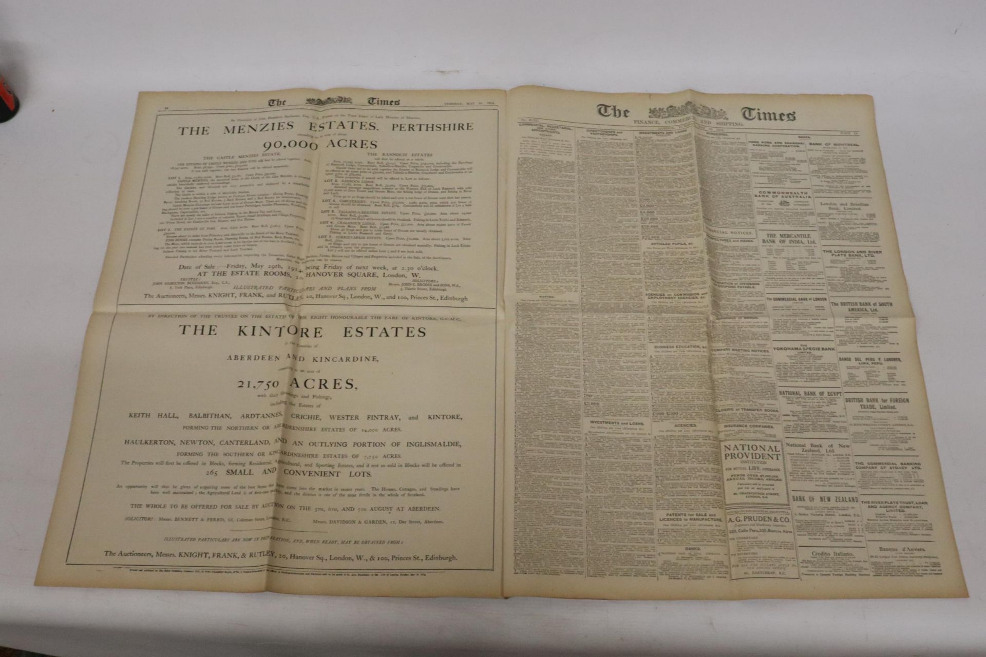 A VINTAGE 'THE TIMES' NEWSPAPER DATED TUESDAY, MAY 19, 1914 - Image 3 of 5