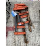 AN ASSORTMENT OF METAL WOODWORKING CLAMPS