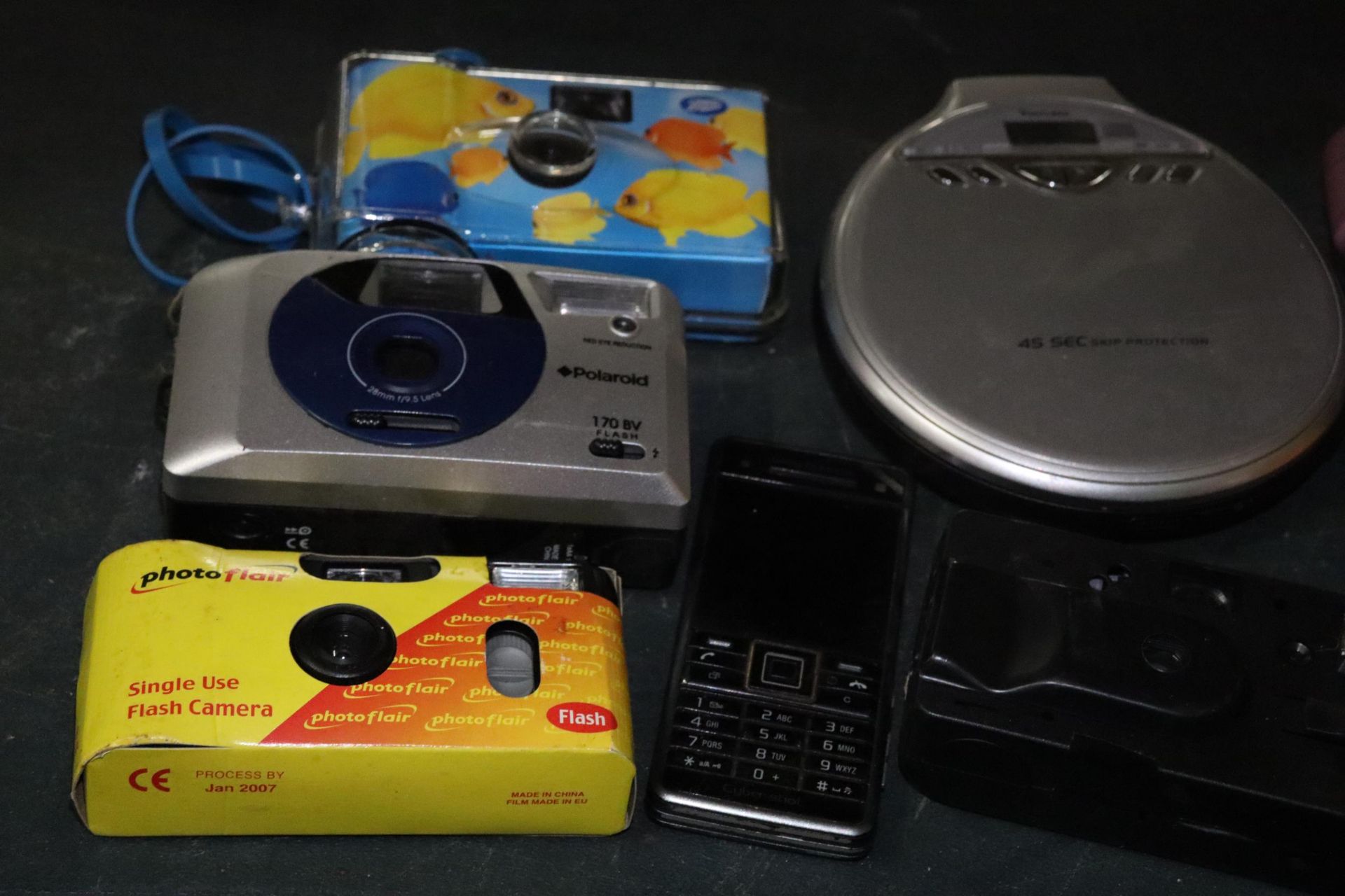 A COLLECTION OF FIVE CAMERAS, A PORTABLE CD PLAYER, 'TALKGIRL' CASSETTE PLAYER AND A SMARTIES - Image 2 of 8