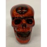 A ANITA HARRIS HAND PAINTED AND SIGNED IN GOLD SKULL FIGURE