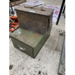 A SMALL INDEX CABINET AND AN AMMO TIN