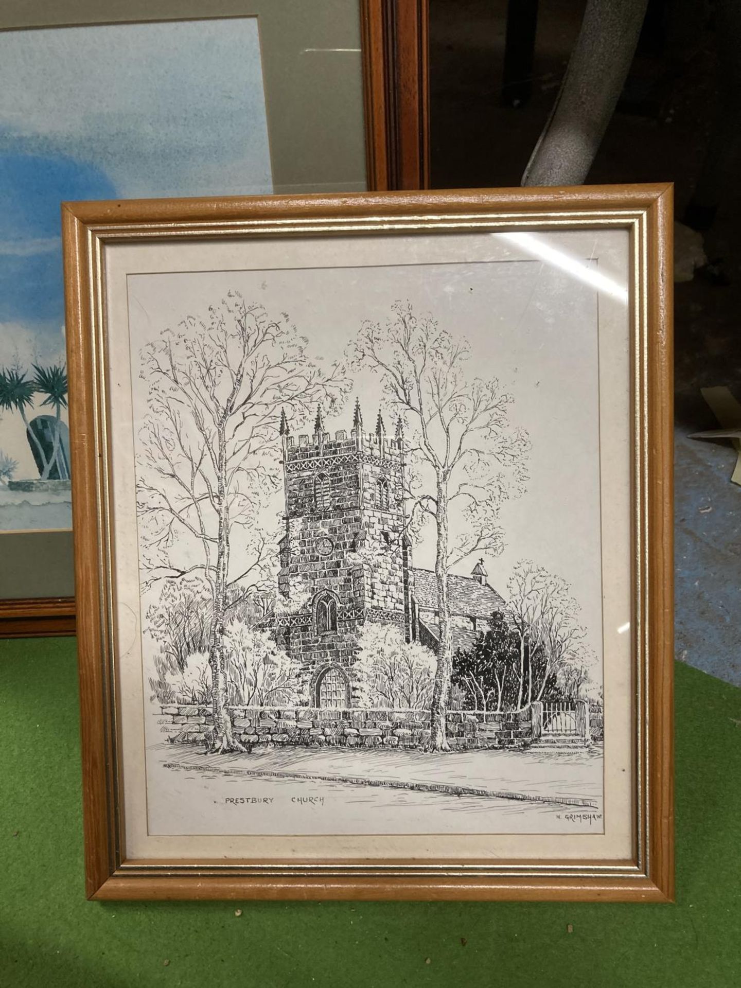 VARIOUS FRAMED PRINTS TO INCLUDE PRESTBURY CHURCH, LITTLE MORETON HALL AND ROYAL WOLVERHAMPTON - Image 2 of 4