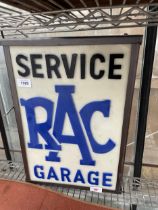 AN RAC SERVICE GARAGE ILLUMINATED LIGHT BOX SIGN
