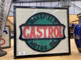 A WAKEFIELD CASTROL OIL ILLUMINATED LIGHT BOX SIGN