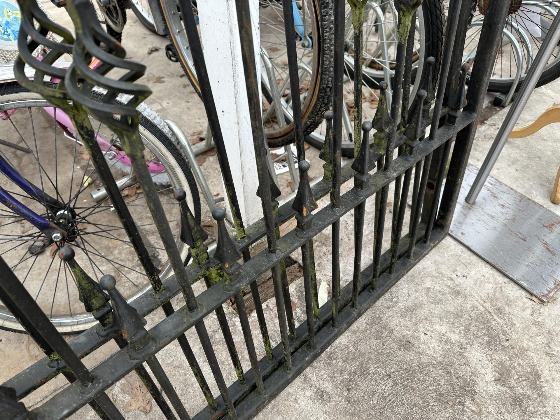 A PAIR OF WROUGHT IRON GARDEN GATES (EACH GATE W:138CM) - Image 3 of 3