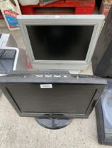 TWO SMALL COMPUTER MONITORS