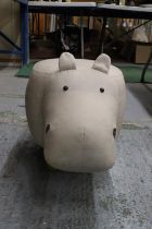 A HIPPOPOTAMUS FOOTSTOOL - AS NEW