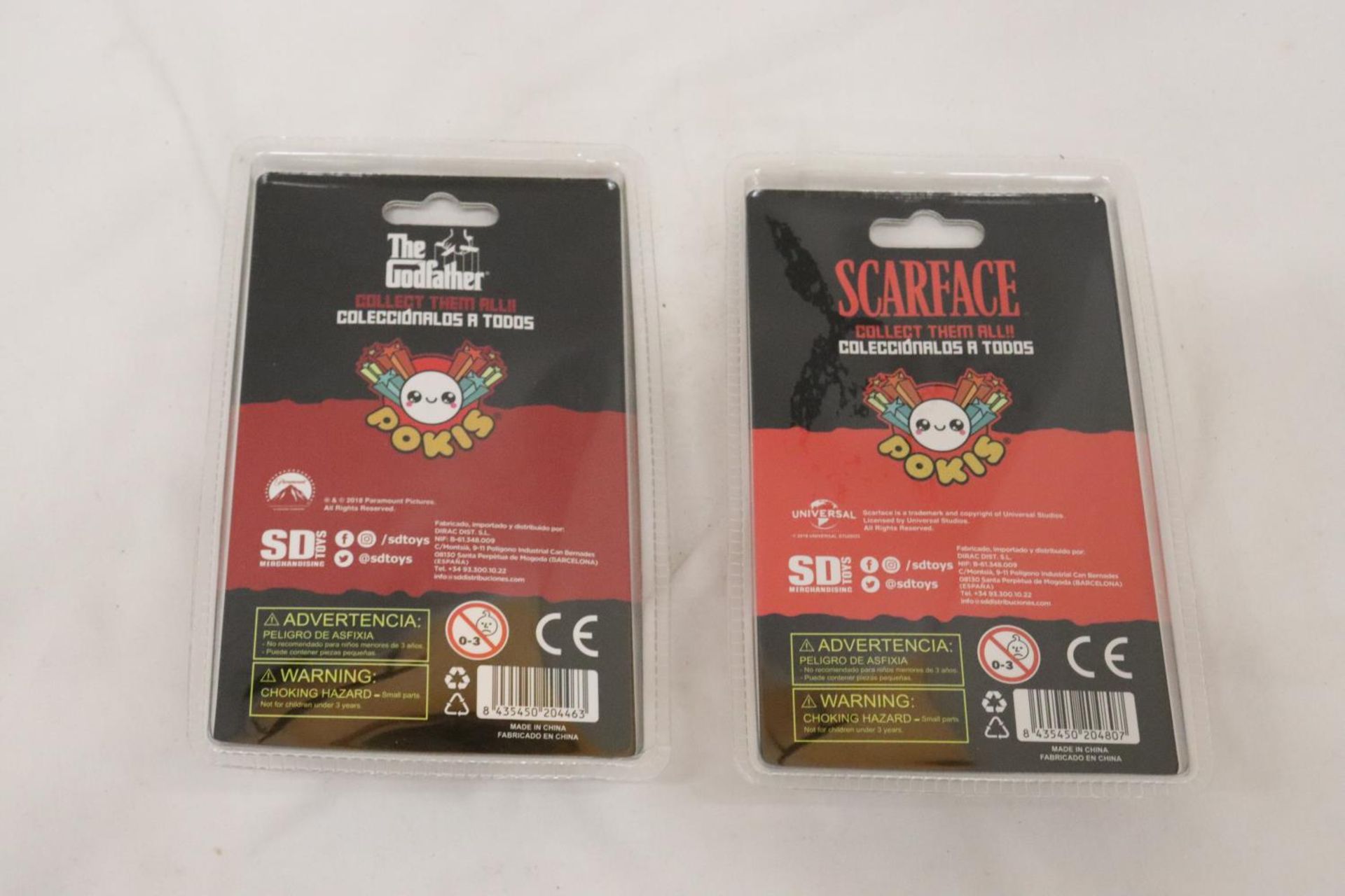 TWO COLLECTABLE 'POKIS' KEYCHAINS TO INCLUDE THE GODFATHER AND SCARFACE - Image 2 of 4