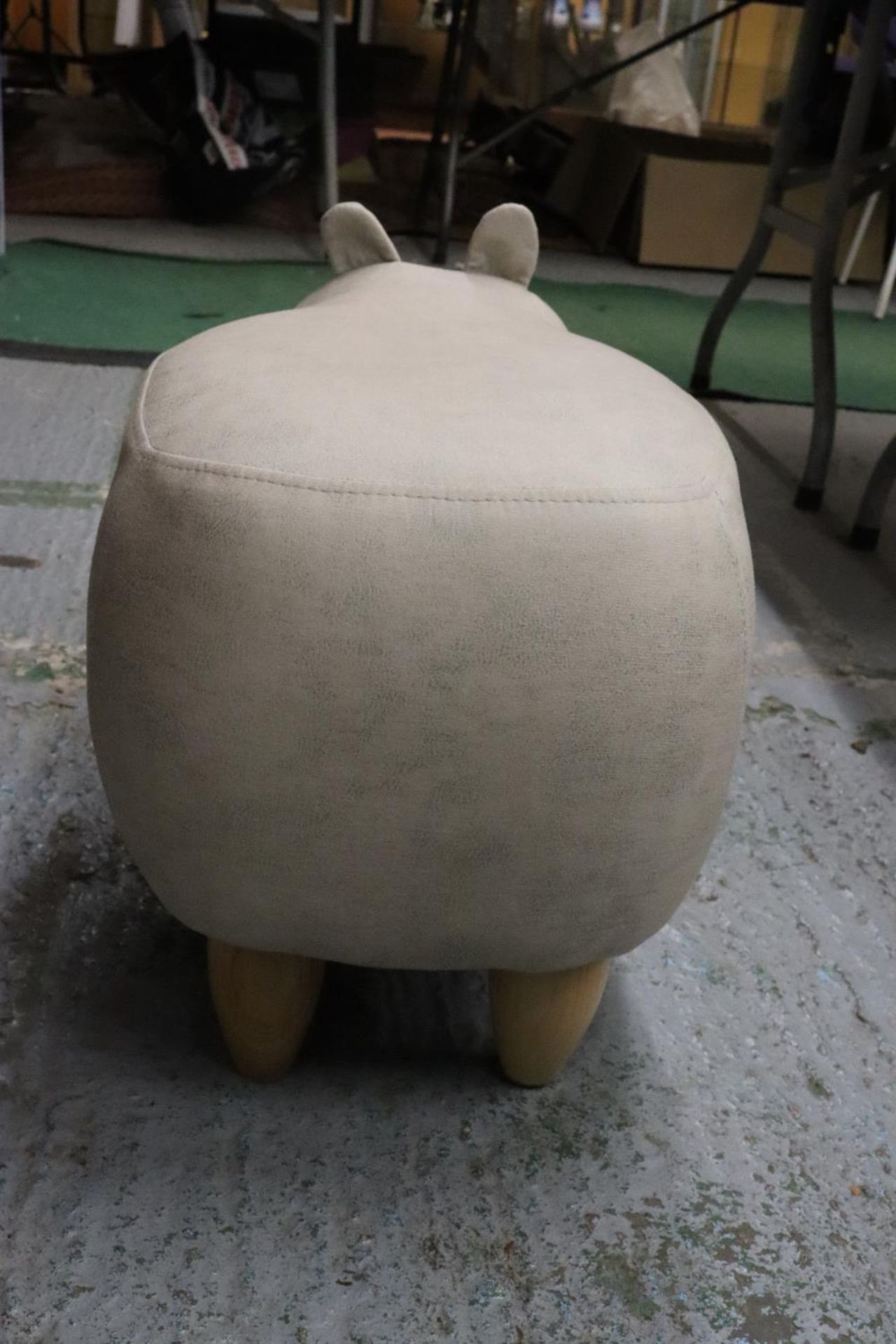 A HIPPOPOTAMUS FOOTSTOOL - AS NEW - Image 3 of 4