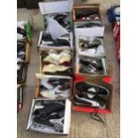 TEN PAIRS OF AS NEW AND BOXED SPORTS BOOTS AND TRAINERS