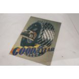 A METAL GOODYEAR SIGN, 29CM X 41CM