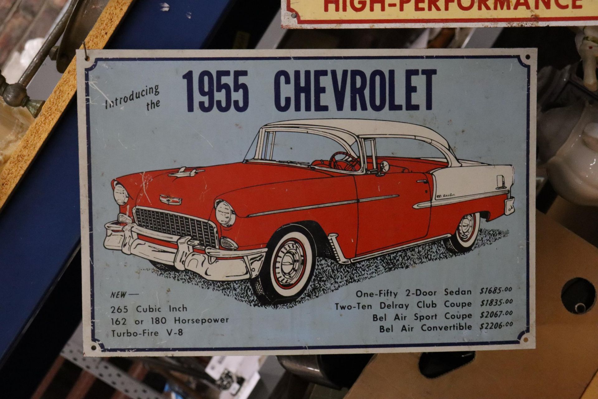 TWO METAL SIGNS, 1955 CHEVROLET AND THUNDERBIRD, 46CM X 30CM - Bild 3 aus 3