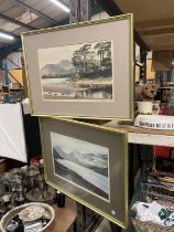 TWO FRAMED MICHAEL REVERS LANDSCAPE LIMITED EDITION 419/850 AND 463/850 PRINTS