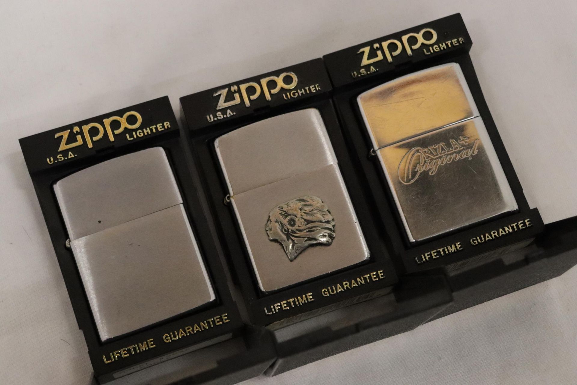 THREE ZIPPO LIGHTERS TO INCLUDE RIZLA BOXED - Image 5 of 6