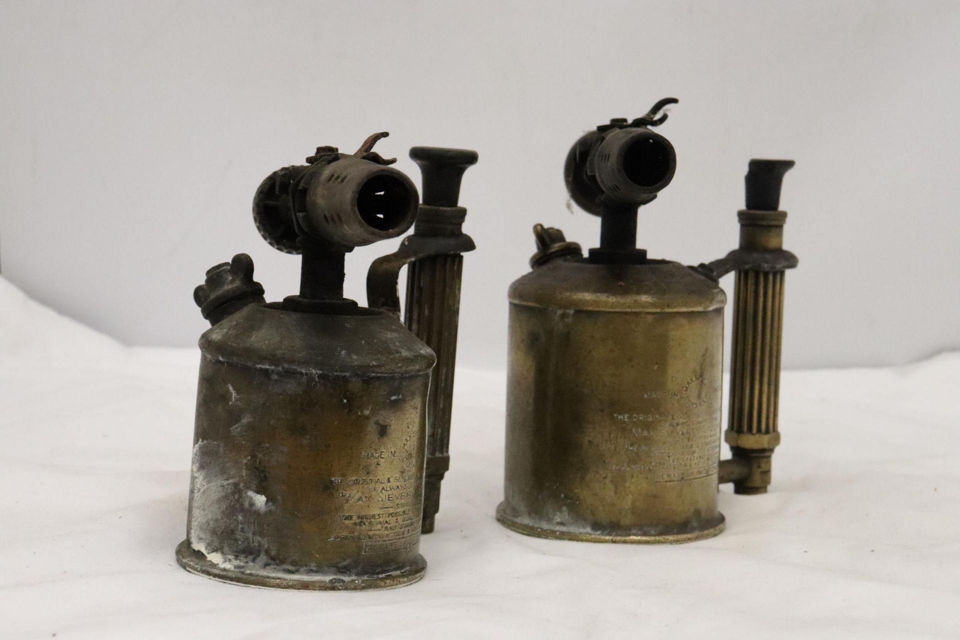 TWO VINTAGE BRASS 'SIEVERT', SWEDEN, BLOW TORCHES - Image 2 of 6