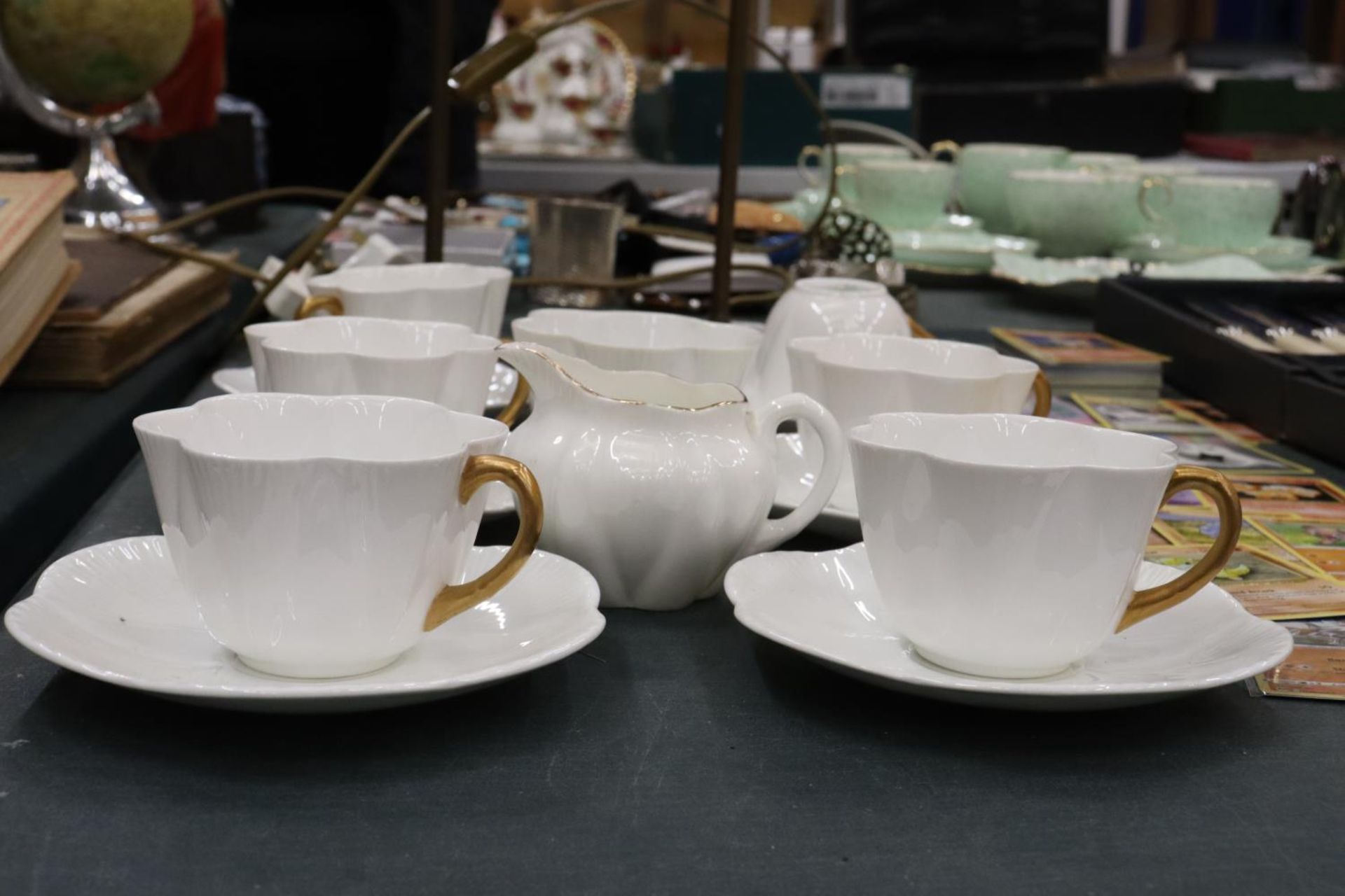 A WILEMAN FOLEY PRE-SHELLEY TEASET DAINTY WHITE WITH GOLD ACCENT - Image 3 of 4