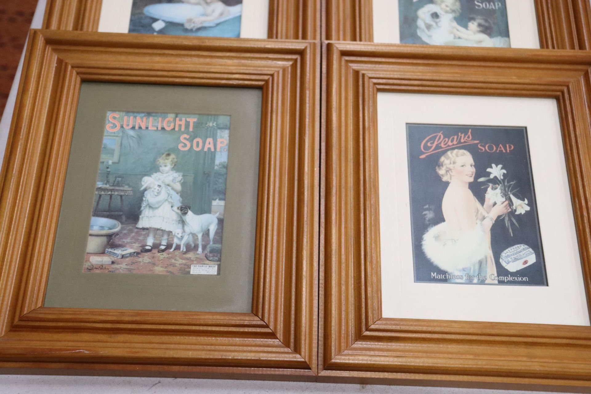 SIX FRAMED ADVERTISING PRINTS TO INCLUDE PEARS' AND LIFEBUOY SOAP, 23CM X 28CM - Image 2 of 6