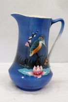 A LARGE ROYAL VENTON WARE (1930'S) JUG WITH KINGFISHER DESIGN