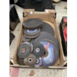 A LARGE ASSORTMENT OF GRINDING AND CUTTING DISCS