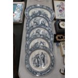 FIVE OLD WEDGWOD PLATES "IVANO"