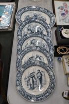 FIVE OLD WEDGWOD PLATES "IVANO"