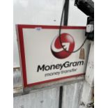 A METAL 'MONEYGRAM' WALL MOUNTED SIGN