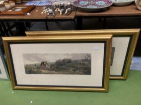 TWO FRAMED PRINTS AUTUMN AND WINTER