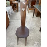 A MID 20TH CENTURY BEECH HEART BACK SPINNER CHAIR