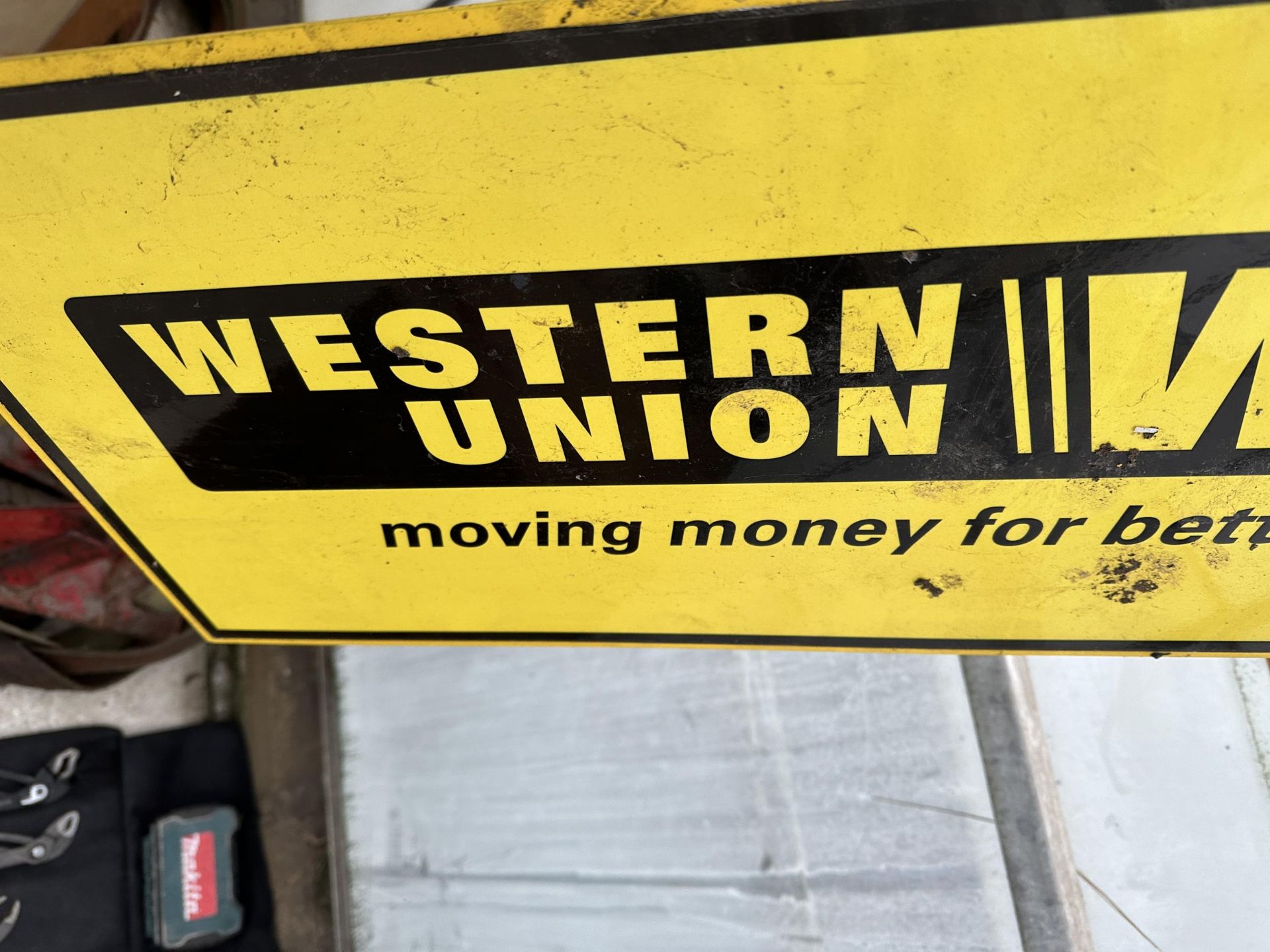 A METAL 'WESTERN UNION' WALL MOUNTED SIGN - Image 3 of 3
