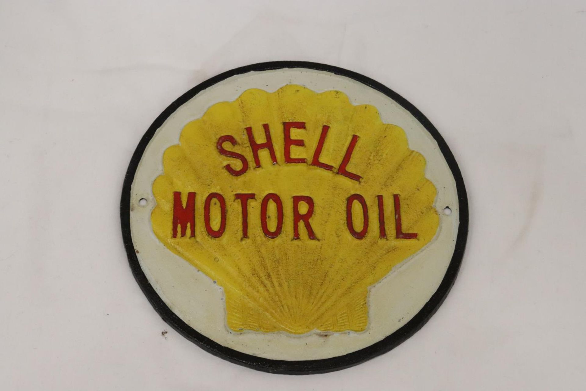 A HEAVY CAST SHELL MOTOR OIL SIGN