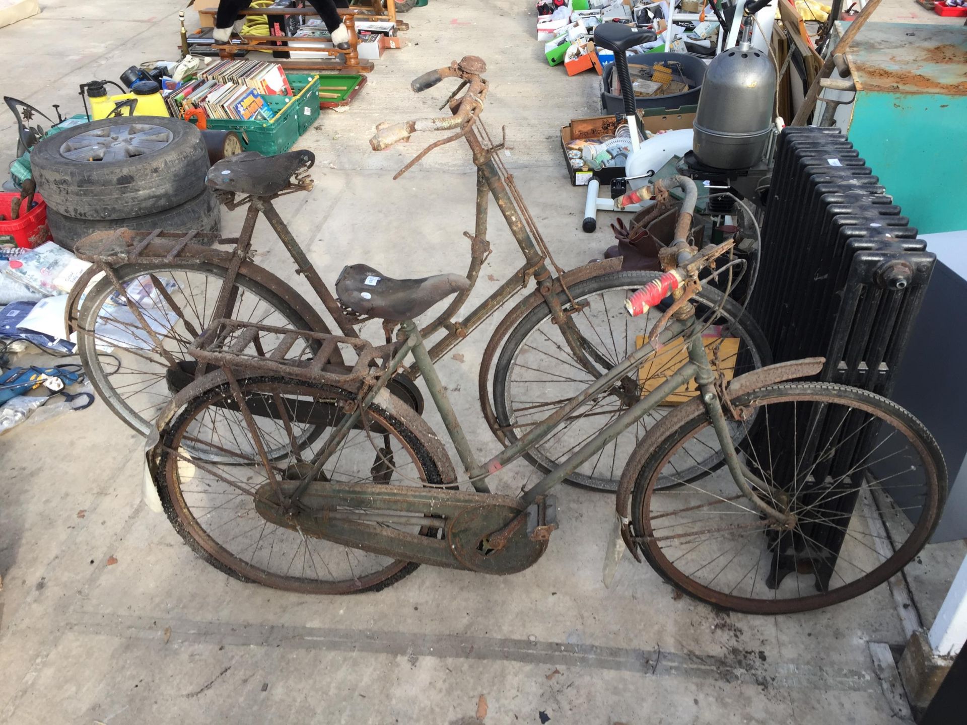 TWO VINTAGE LADIES RALEIGH BIKES WITH BROOKS SADDLES