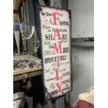 A METAL WALL SIGN 'BE GRATEFUL', 30CM X 76CM