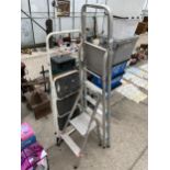 THREE SETS OF STEP LADDERS TO INCLUDE TWO ALUMINIUM SETS AND A NON SLIP SET