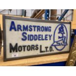 AN ARMSTRONG SIDDELEY MOTORS LTD ILLUMINATED LIGHT BOX SIGN