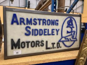 AN ARMSTRONG SIDDELEY MOTORS LTD ILLUMINATED LIGHT BOX SIGN