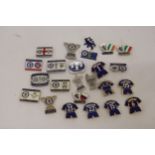 A COLLECTION OF ENAMEL CHELSEA FC BADGES - 23 IN TOTAL