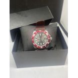 A BOXED AUTOMATIC WRIST WATCH SEEN WORKING BUT NO WARRANTY