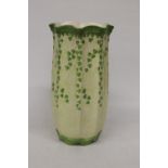 A LARGE GREEN VASE WITH CLOVER DECORATION- 45 CM