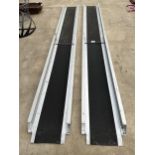 A PAIR OF ALUMINIUM EXTENDING MOBILITY SCOOTER RAMPS