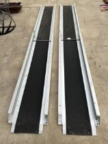 A PAIR OF ALUMINIUM EXTENDING MOBILITY SCOOTER RAMPS