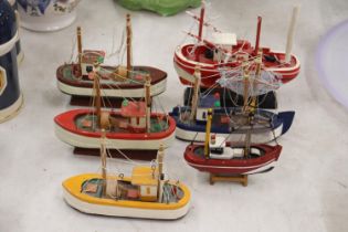 SIX MODELS OF TRAWLER FISHING BOATS