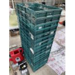 FIFTEEN PLASTIC STACKING BREAD TRAYS