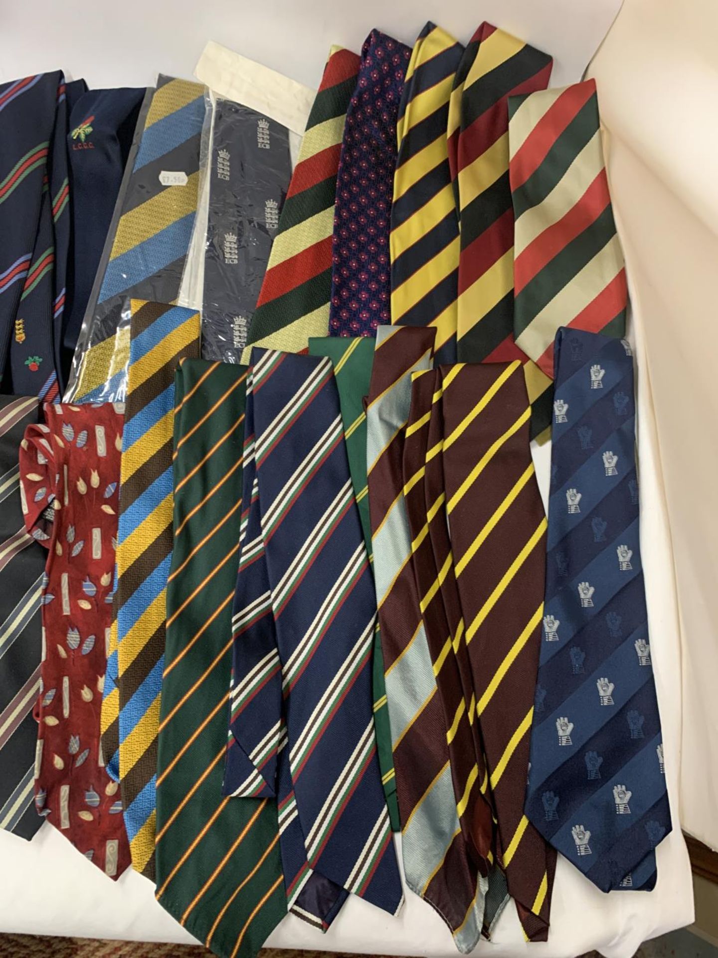 A COLLECTION OF CRICKET BENEFIT TIES, MOSTLY VINTAGE - APPROX 22 IN TOTAL - Image 4 of 4