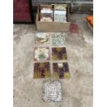 AN ASSORTMENT OF VINTAGE DECORATIVE CERAMIC TILES