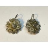 A PAIR OF FILIGREE EARRINGS