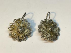 A PAIR OF FILIGREE EARRINGS