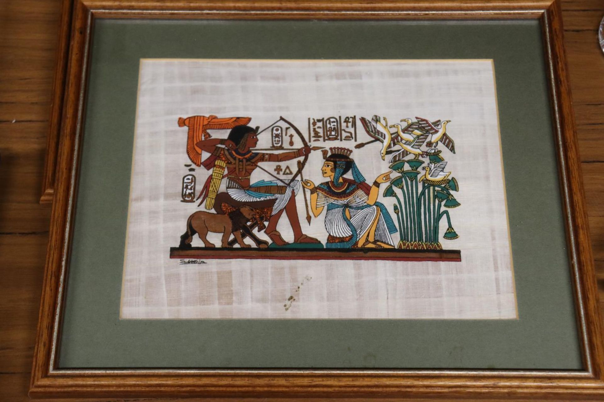 FOUR EGYPTIAN PRINTS ON PAPYRUS - Image 3 of 5