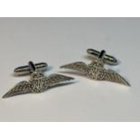 A PAIR OF SILVER R.A.F CUFFLINKS